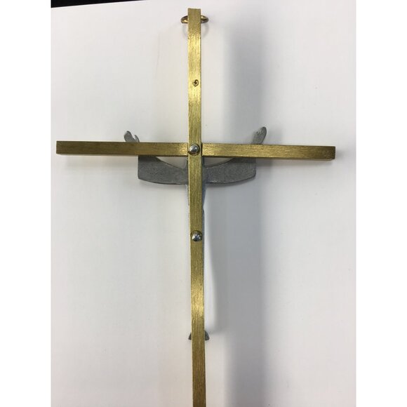 Vintage Mid Century Crucifix Jesus On Cross Metal Wall Hanging Decor 8.5'' Tall - Picture 7 of 14